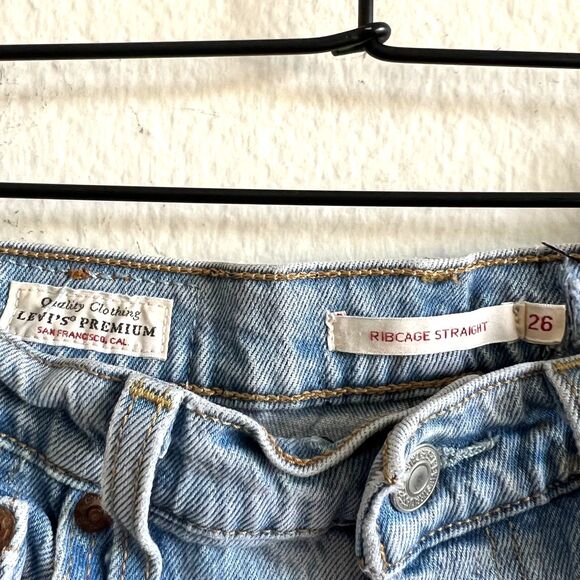 LEVI'S Ribcage Straight Ankle High Rise Denim Jeans Pants Womens 26 - Picture 5 of 10